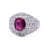 Bague rubis et diamants en or blanc, pièce de haute joaillerie, Nantes
