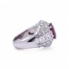Création joaillière avec rubis rouge intense et diamants baguette, Nantes