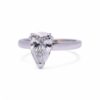 Solitaire diamant poire en or blanc, bague de fiançailles élégante, Nantes