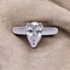 Bague avec diamant poire 1.50 carat G-SI, monture serti corniche, Nantes