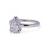 Solitaire en or blanc avec diamant poire et double griffes, Nantes