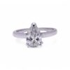 Solitaire en or blanc avec diamant poire et double griffes, Nantes