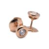 Boucles d’oreilles diamants serti clos en or jaune, Nantes