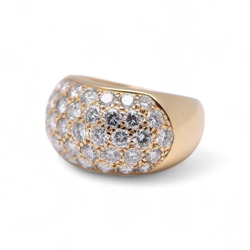 Bague pavage diamants or jaune 3.20 carats, Nantes