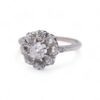 Bague marguerite ancienne en platine avec diamants taille ancienne, Nantes