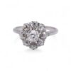 Bague en platine 950 avec diamant central et entourage vintage, Nantes