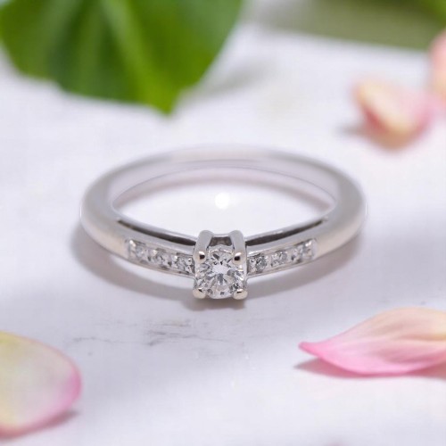 Solitaire Mauboussin en or blanc 750/1000, bijou d’occasion, Nantes