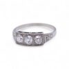 Bague trois diamants taille ancienne en platine et or blanc, Nantes
