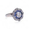 Bague élégante en platine 950 avec diamant central 0.50 carat, Nantes