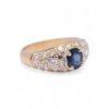 Bague élégante or jaune seconde main avec saphir et diamants, Nantes