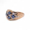 Bague saphirs et diamants en or jaune, Nantes