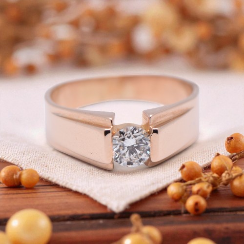 Bague diamant mixte en or rose, Nantes