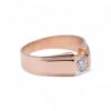 Bague jonc anglaise or rose avec diamant, Nantes