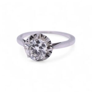 Bague diamant demi taille en platine, Nantes