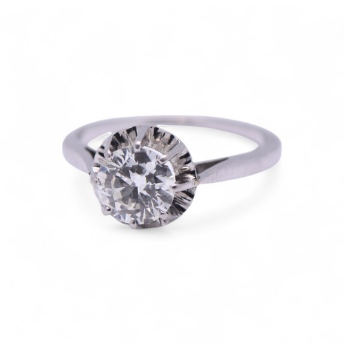 Bague diamant demi taille en platine, Nantes