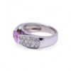 Bague pavée diamants avec saphir rose central, Nantes