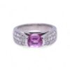 Bague or blanc avec saphir rose 1.64 carat, Nantes