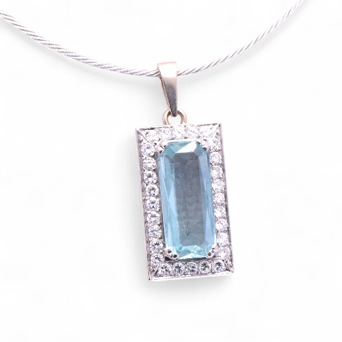 Collier aigue-marine et diamants années 70, Nantes