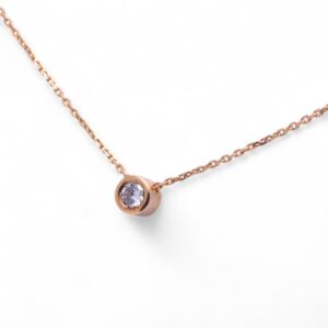 Collier diamant clos en or jaune, Nantes