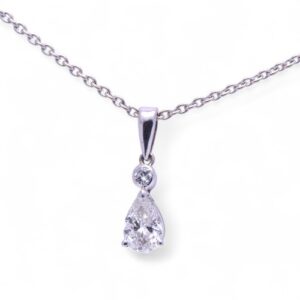Collier diamant poire en or blanc, Nantes