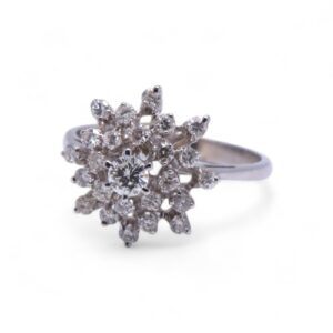 Bague marguerite diamants en or blanc, Nantes