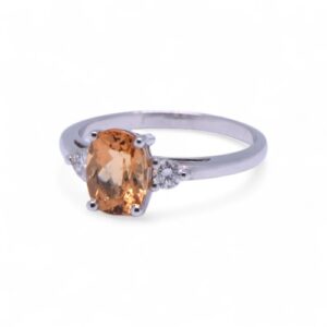 Bague topaze impériale en or blanc, Nantes