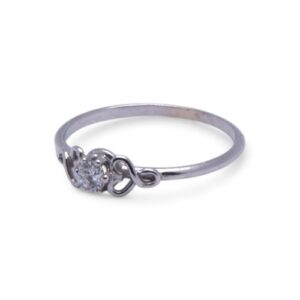 Bague ancienne diamant en or blanc, Nantes