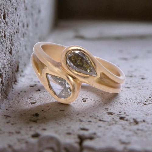 Bague toi et moi fancy yellow ancienne, Nantes