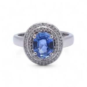 Bague saphir et diamants en or blanc, Nantes