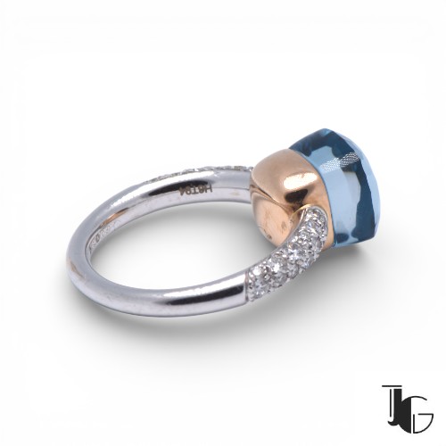 DSC_0948-Photoroom Bague pomellato topaze bleue diamants détail de la monture, Nantes