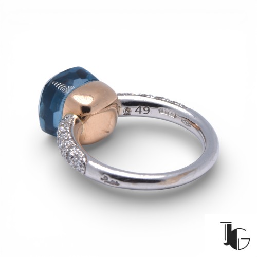 DSC_0949-Photoroom Bague pomellato topaze bleue diamants en vitrine, Nantes