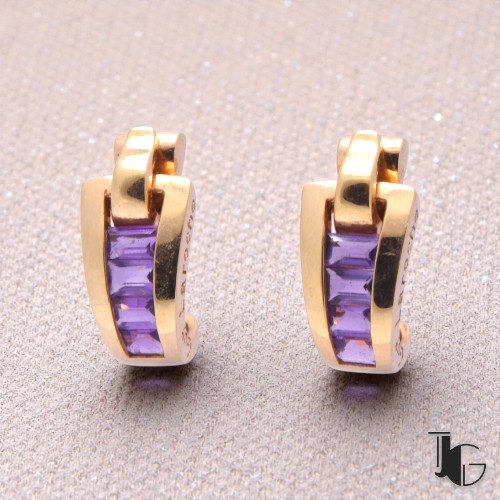Boucles d’oreilles Guy Laroche avec améthyste sertie masse, Nantes