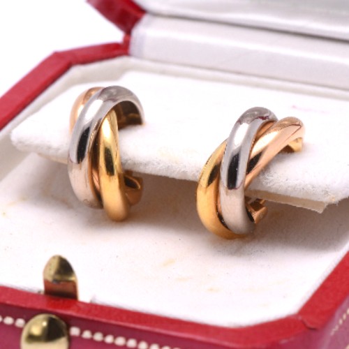 Boucles d’oreilles Cartier trois ors grand classique, Nantes