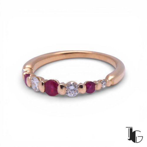 Alliance rubis et diamants bijou d’occasion Joaillerie Guérin Nantes