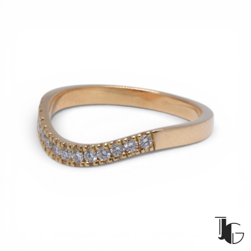 Demi alliance vague diamants or jaune micro serti Nantes