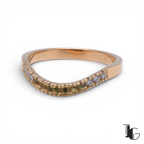 Demi alliance vague saphir jaune et diamants or jaune Nantes