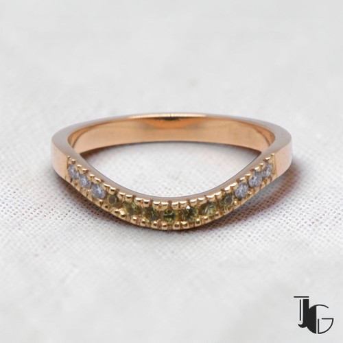 Demi alliance vague saphir jaune joaillerie Nantes