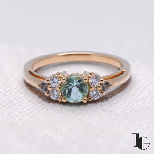 Bague tourmaline vert eau et diamants joaillerie Nantes