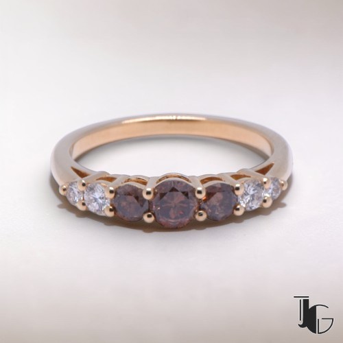 Bague diamants bruns serti griffes joaillerie Nantes