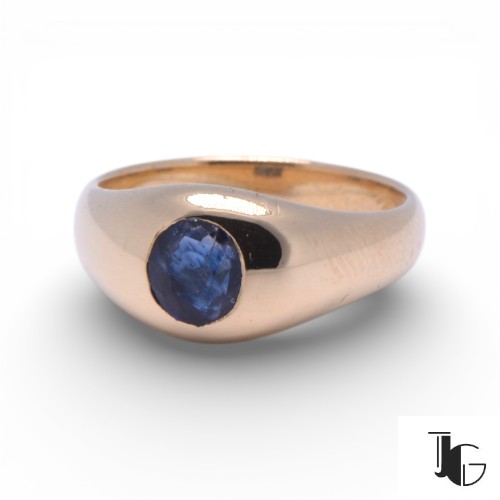 Bague jonc saphir or jaune joaillerie Nantes