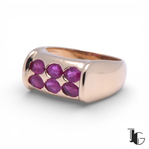 Bague rubis jonc or jaune joaillerie Nante