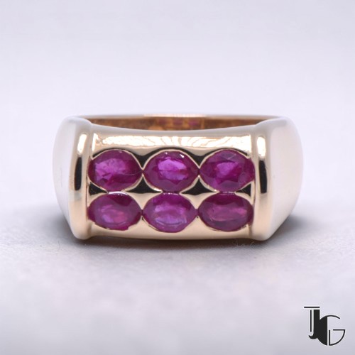 Bague rubis jonc six rubis Nantes