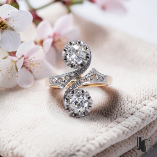 Bague toi et moi diamants ancien joaillerie Nantes