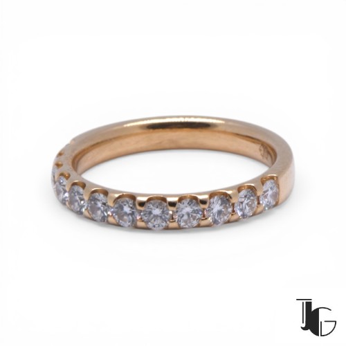 Demi alliance diamants or jaune Nantes