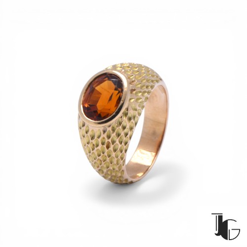 Bague citrine jonc or jaune Nantes