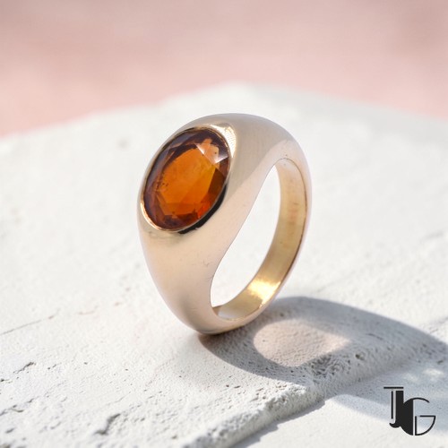 Bague citrine jonc chevaliere Nantes