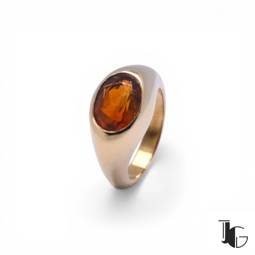 Bague citrine jonc or jaune Nantes