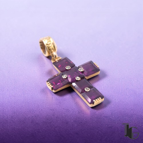 Croix améthyste pierres violettes Nantes