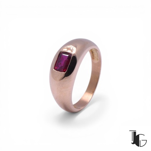 Bague rubis jonc or rose Nantes