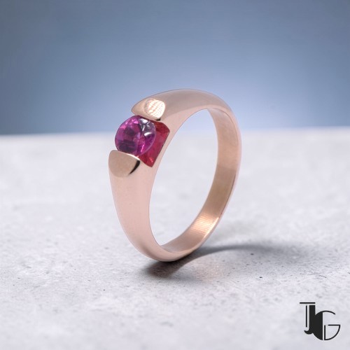 Bague saphir rose jonc Nantes